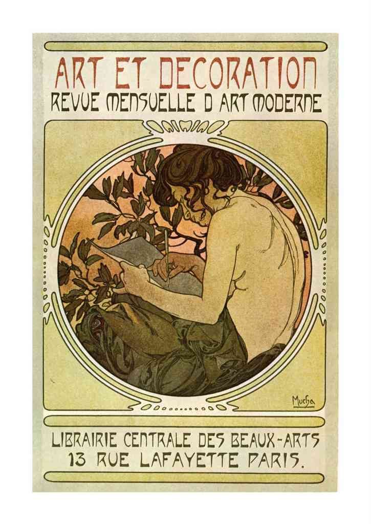 Alphonse Mucha 2 111 art nouveau Vintage Illustration A4 Photo Print