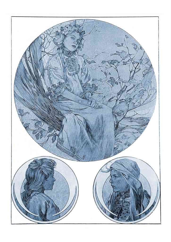 Alphonse Mucha 2 127 art nouveau Vintage Illustration A4 Photo Print
