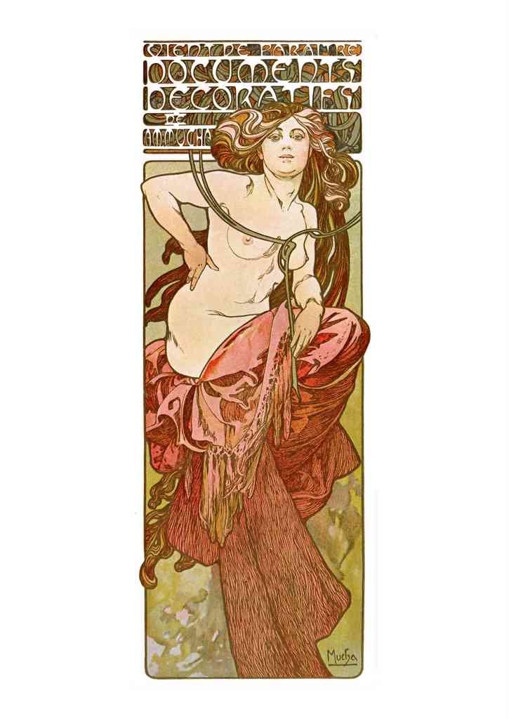 Alphonse Mucha 2 128 art nouveau Vintage Illustration A4 Photo Print