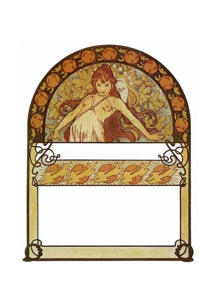 Alphonse Mucha 2 178 art nouveau Vintage Illustration A4 Photo Print
