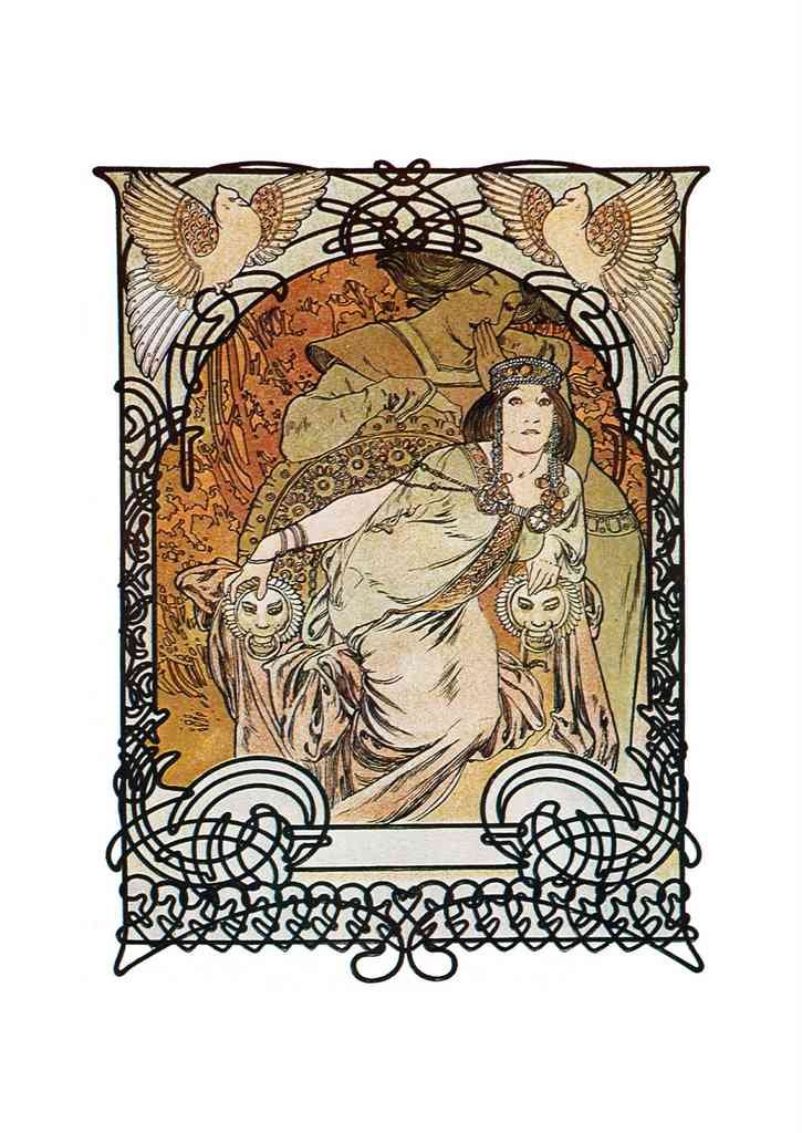 Alphonse Mucha 2 180 art nouveau Vintage Illustration A4 Photo Print