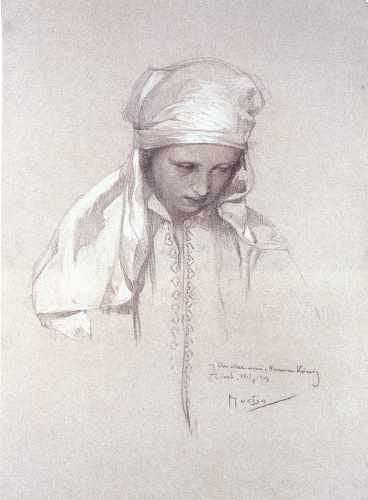 Alphonse Mucha Portrait Of A Girl 1913 A4 Photo Print