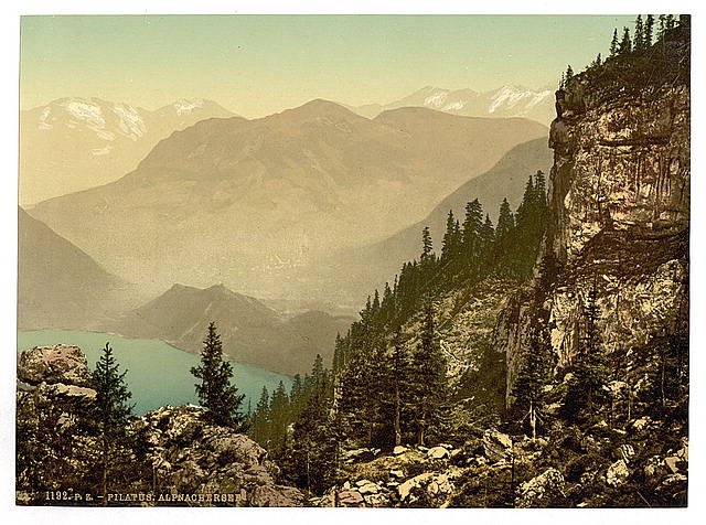 Alpnachersee Pilatus Vintage A4 Photo Print