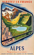 Alps France Travel Vintage Retro Advert Poster A4 Photo Print
