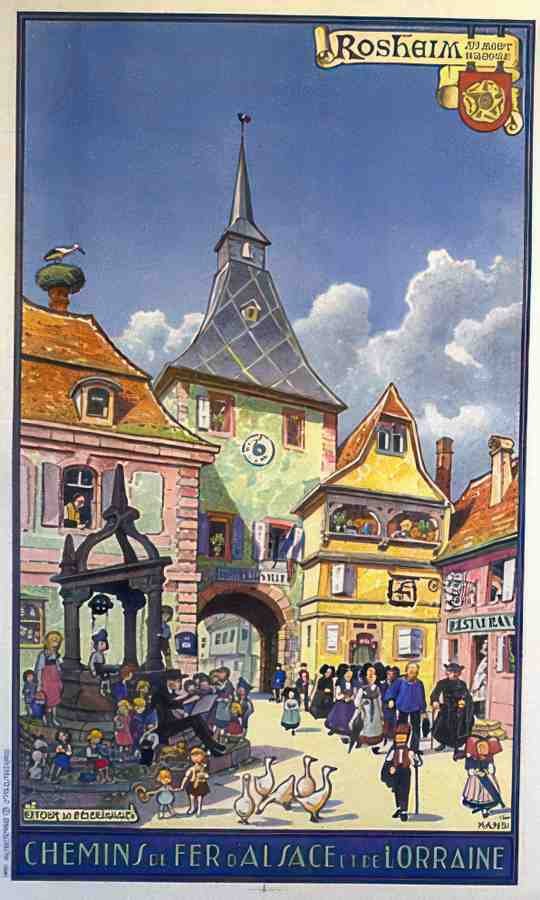 Alsace Rosheim by Hansi Vintage Advert A4 Photo Print