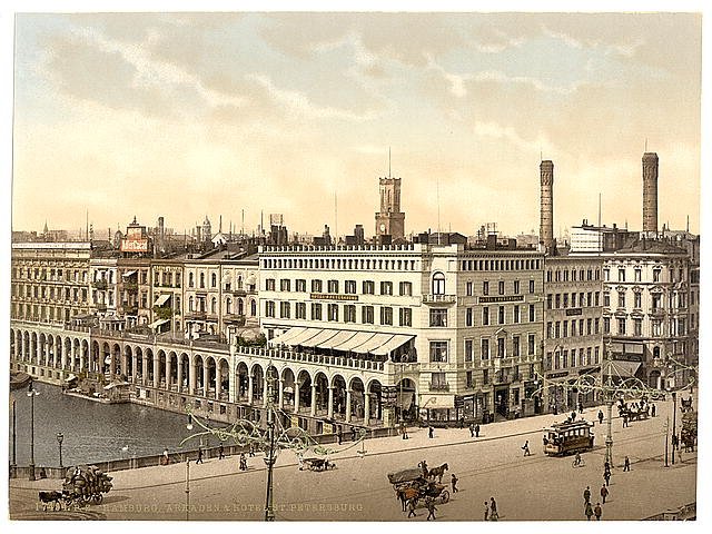 Alster Arcade Petersburg Hamburg Vintage A4 Photo Print
