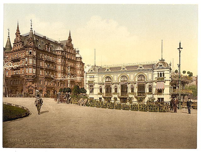 Alster Pavillion Hamburg Vintage A4 Photo Print