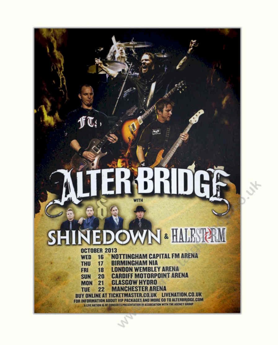 Alter Bridge Shinedown Vintage Retro Advert Poster A4 Photo Print
