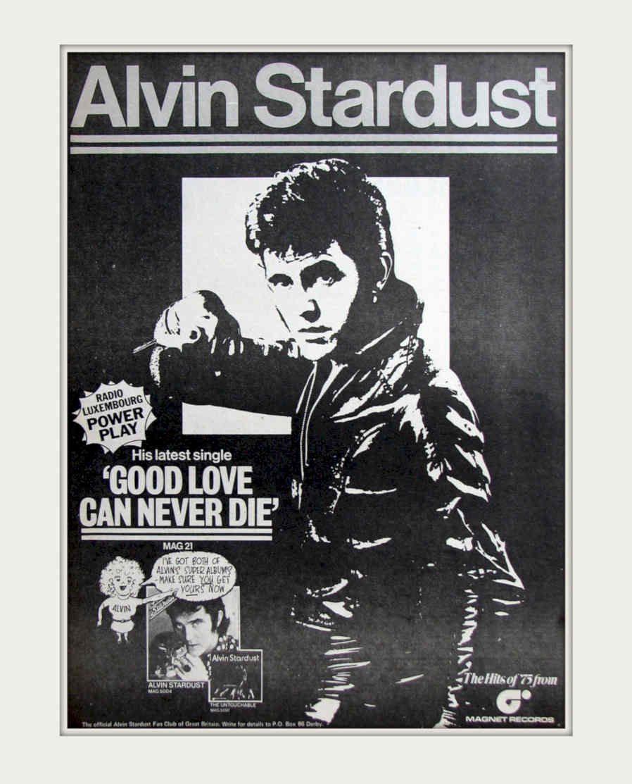 Alvin Stardust Poster Vintage Retro Advert Poster A4 Photo Print