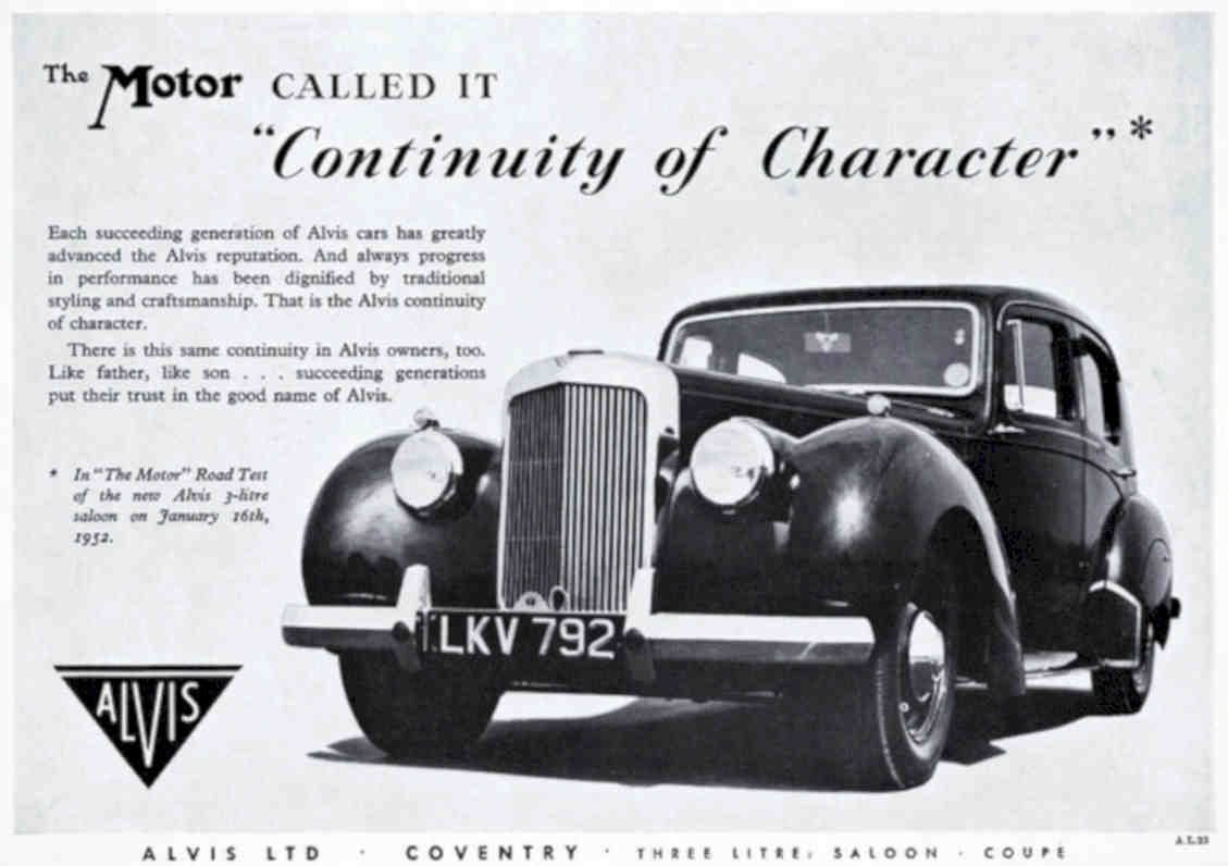 Alvis Coventry 1952 Vintage Retro Advert Poster A4 Photo Print