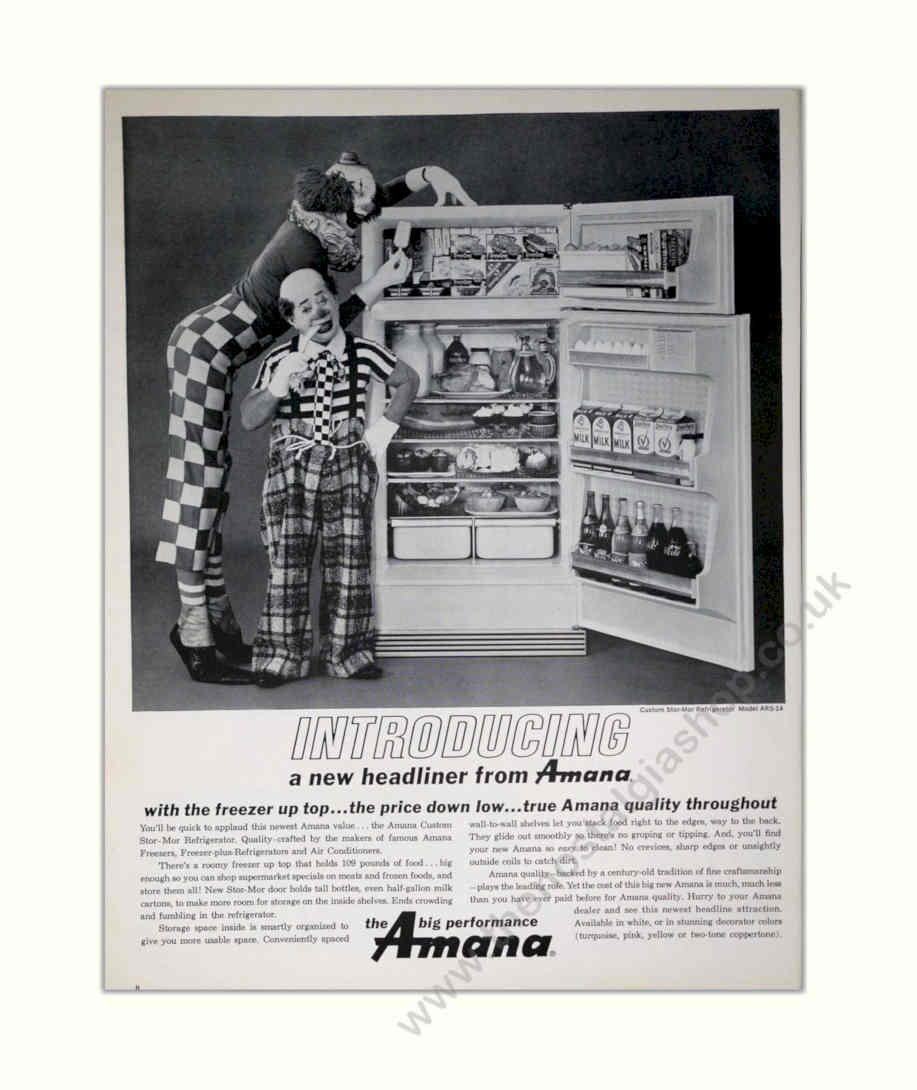 Amana Freezer Kitchen Vintage Retro Advert Poster A4 Photo Print