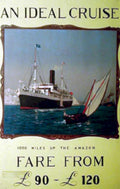 Amazon Cruise Ship Vintage Retro Advert Poster A4 Photo Print