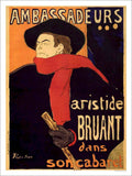 Ambassadeurs Artiste Bruant Toulouse Lautrec 1892 Vintage Retro Advert Poster A