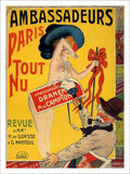 Ambassadeurs Paris Tout Nu Carlo Dali Cabaret Poster 1900 Vintage Retro Advert 
