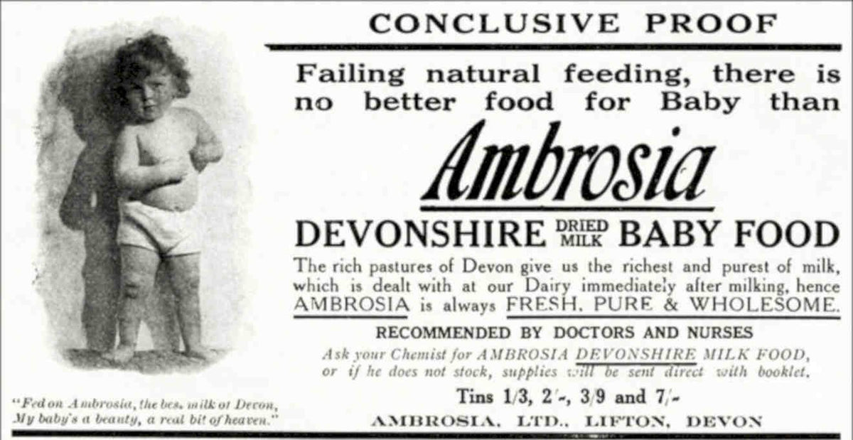 Ambrosia Baby Food Vintage Retro Advert Poster A4 Photo Print