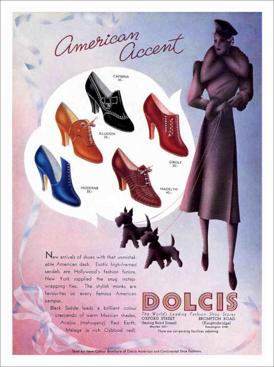 American Accent Dolcis Shoes Advert 1930s Vintage Retro Advert Poster A4 Photo 