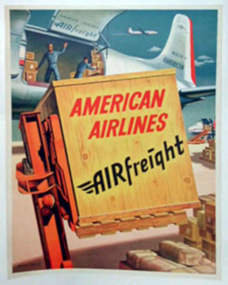 American Airlines Airfreight Vintage Retro Advert Poster A4 Photo Print