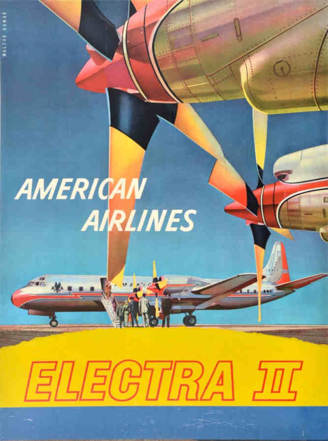 American Airlines Electra Vintage Retro Advert Poster A4 Photo Print