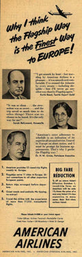 American Airlines Europe 1 Vintage Retro Advert Ads A4 Photo Print