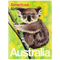 American Airlines Flights To Australia Vintage Retro Advert Poster A4 Photo Pri