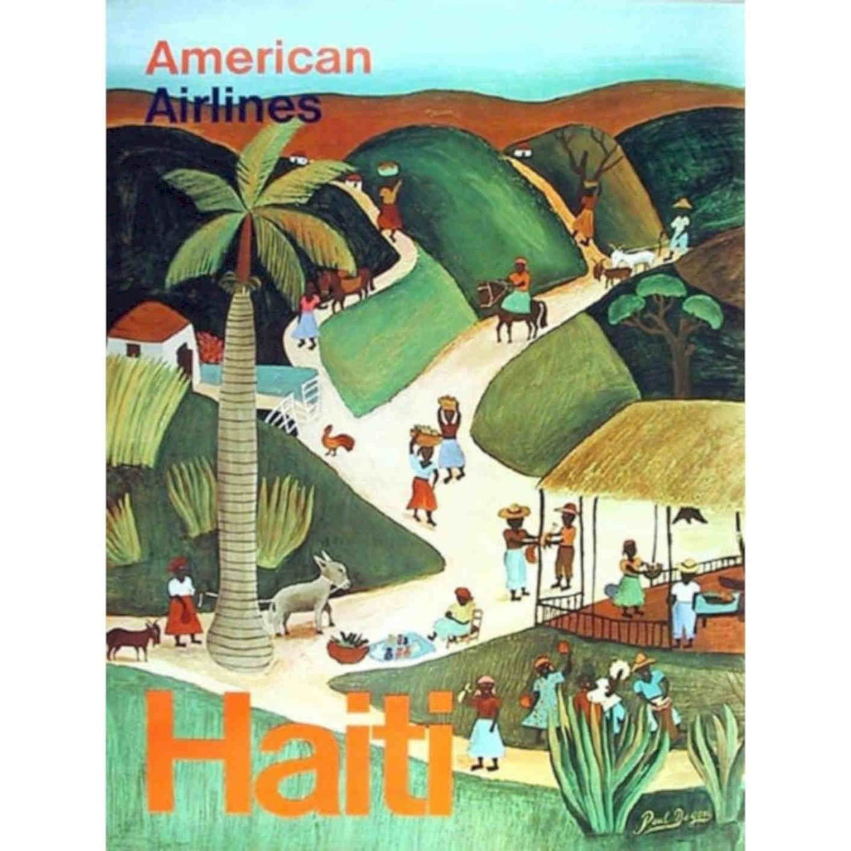 American Airlines Flights To Haiti Vi Vintage Retro Advert Poster A4 Photo Prin