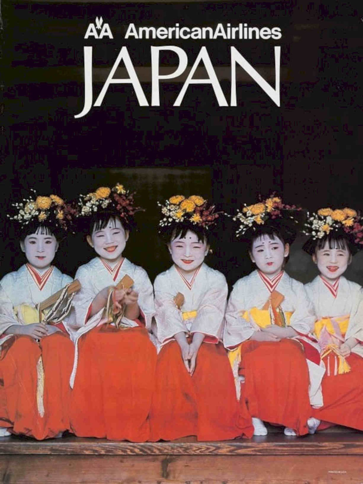 American Airlines Japan Vintage Retro Advert Poster A4 Photo Print
