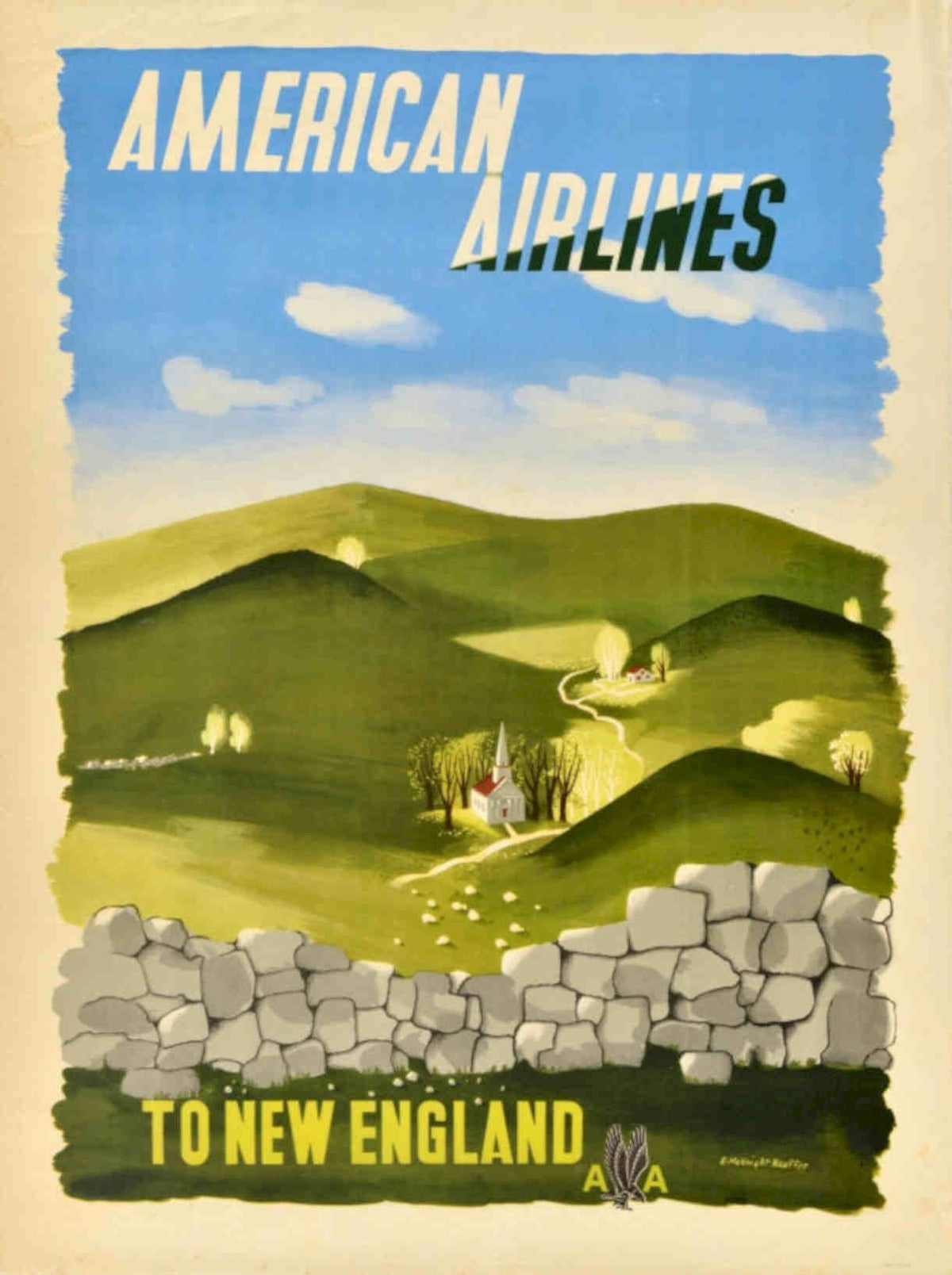 American Airlines New Vintage Retro Advert Poster A4 Photo Print