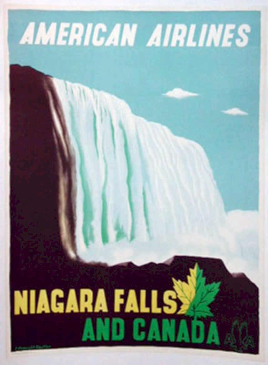 American Airlines Niagara 2 Vintage Retro Advert Poster A4 Photo Print