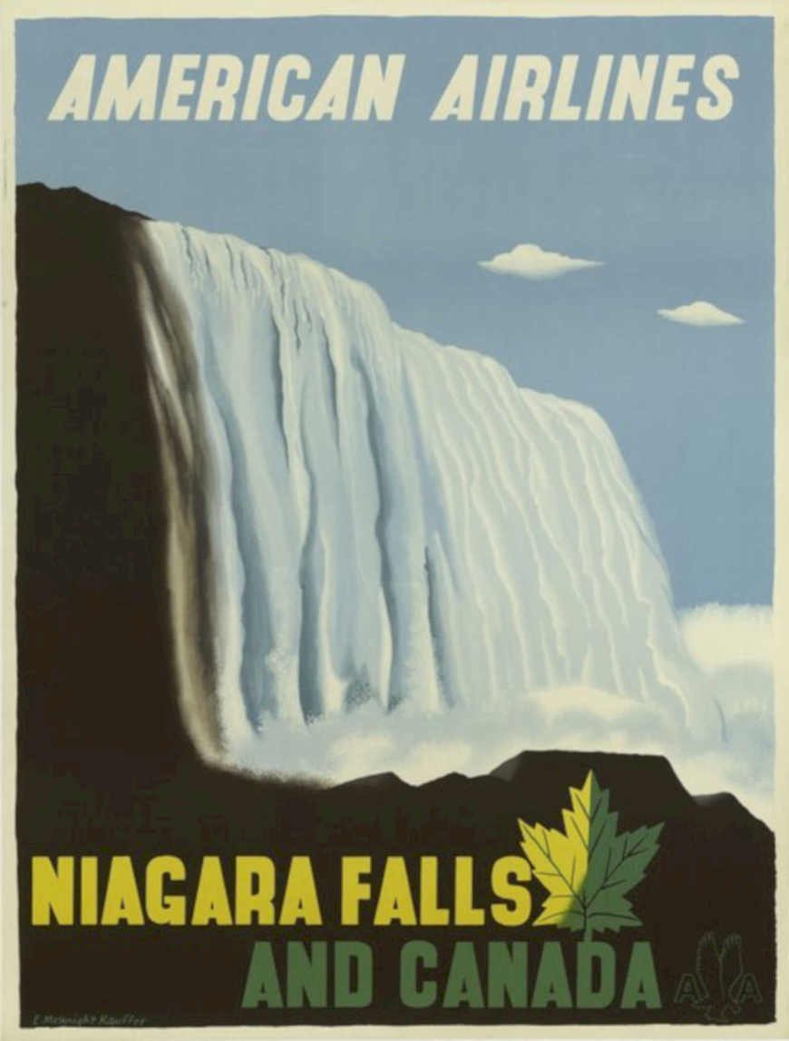 American Airlines Niagara Vintage Retro Advert Poster A4 Photo Print