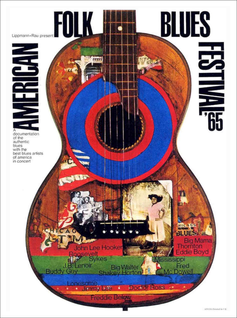 American Folk Blues Festival 1965 Concert Poster Vintage Retro Advert Poster A4