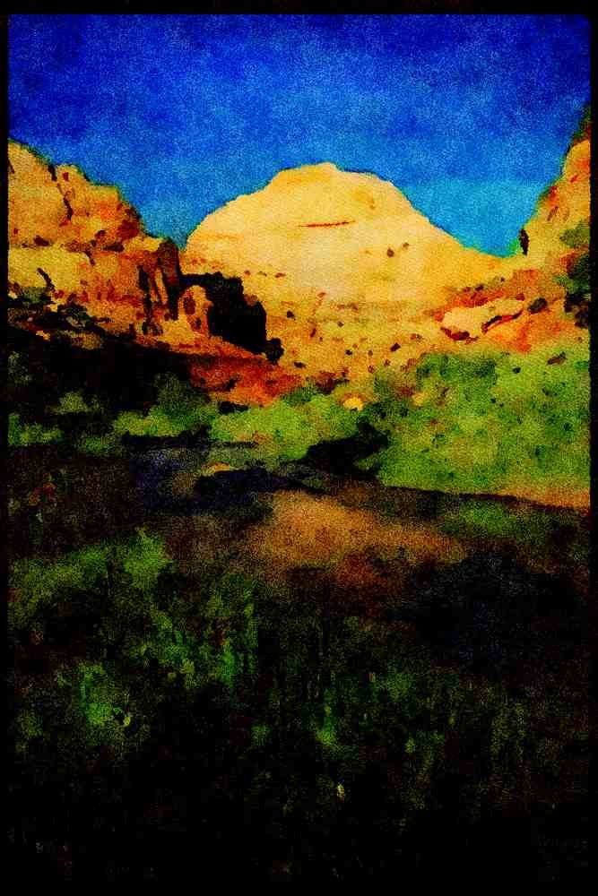 American Landscapes 038032 Capitol Reef Formation Capitol Reef National Park A4 Limited Edition Watercolour Print