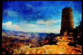 American Landscapes 038048 Desert View Watchtower Grand Canyon A4 Limited Edition Watercolour Print