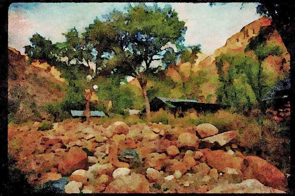 American Landscapes 038052 Phantom Ranch Grand Canyon National Park A4 Limited Edition Watercolour Print