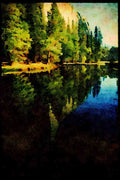 American Landscapes 038091 Merced River Yosemite National Park A4 Limited Edition Watercolour Print