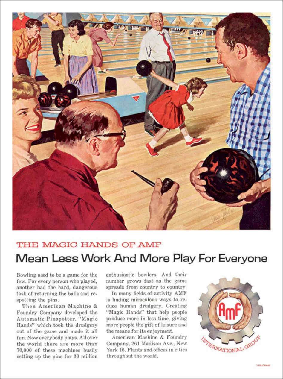 Amf Bowling Vintage Retro Advert Poster A4 Photo Print