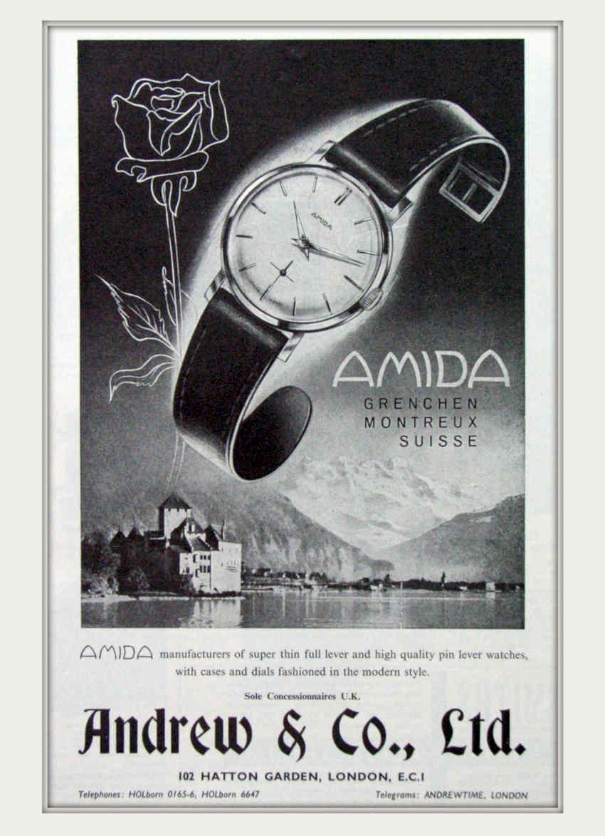 Amida Watch Montreux Vintage Retro Advert Poster A4 Photo Print