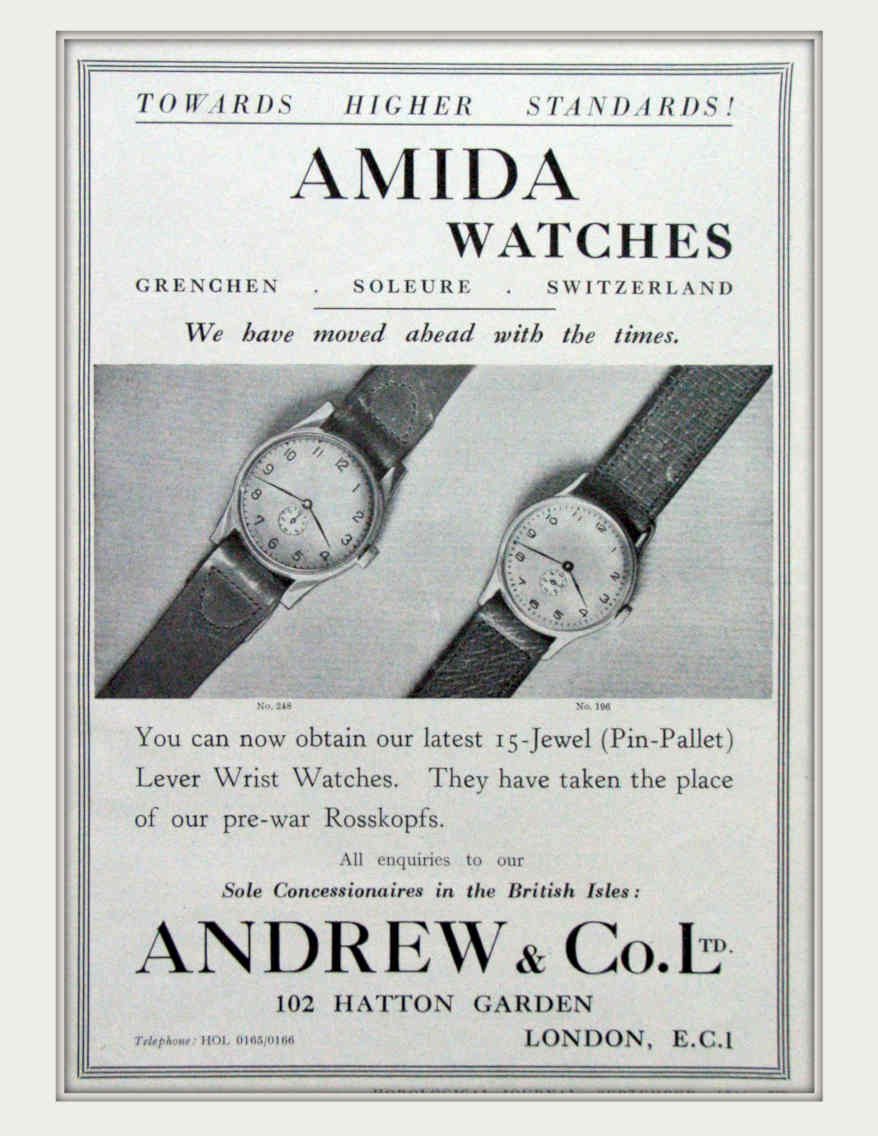 Amida Watches 15jewel Vintage Retro Advert Poster A4 Photo Print