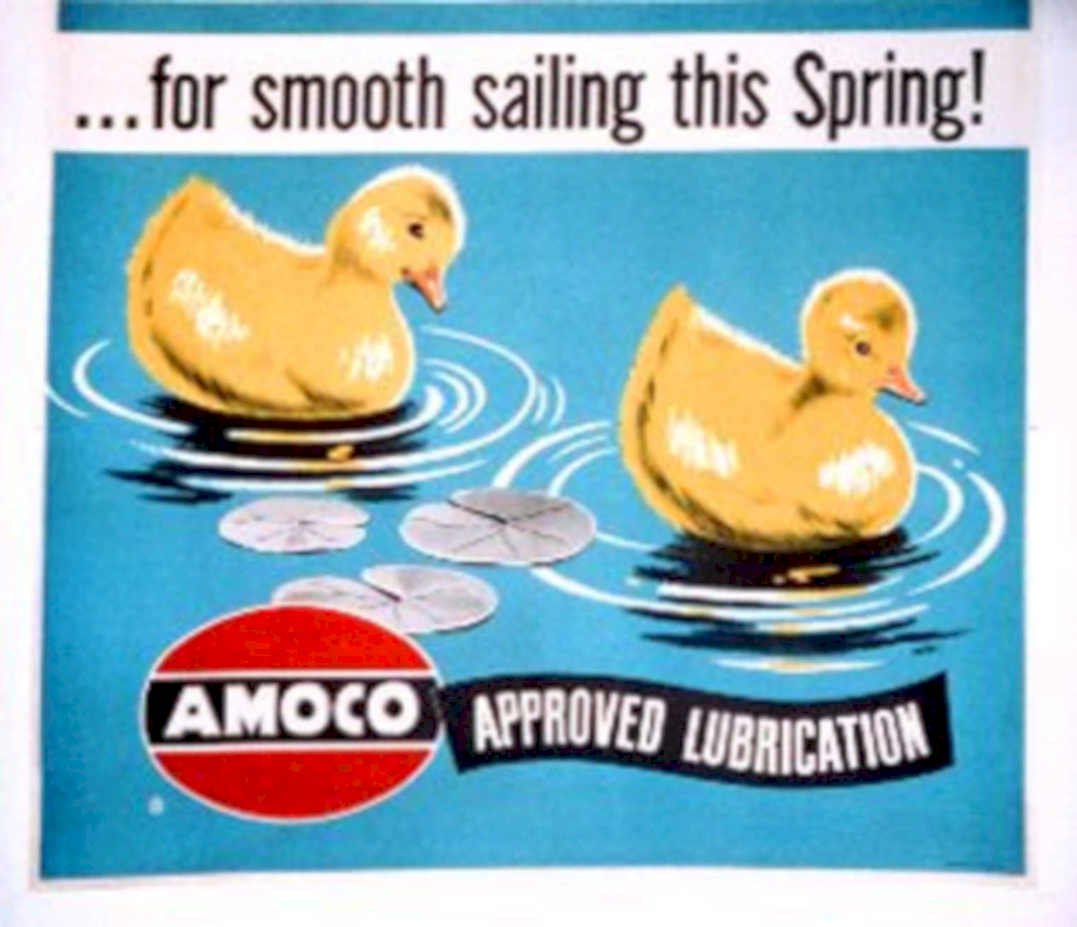 Amoco Ducks Spring Vintage Retro Advert Poster A4 Photo Print