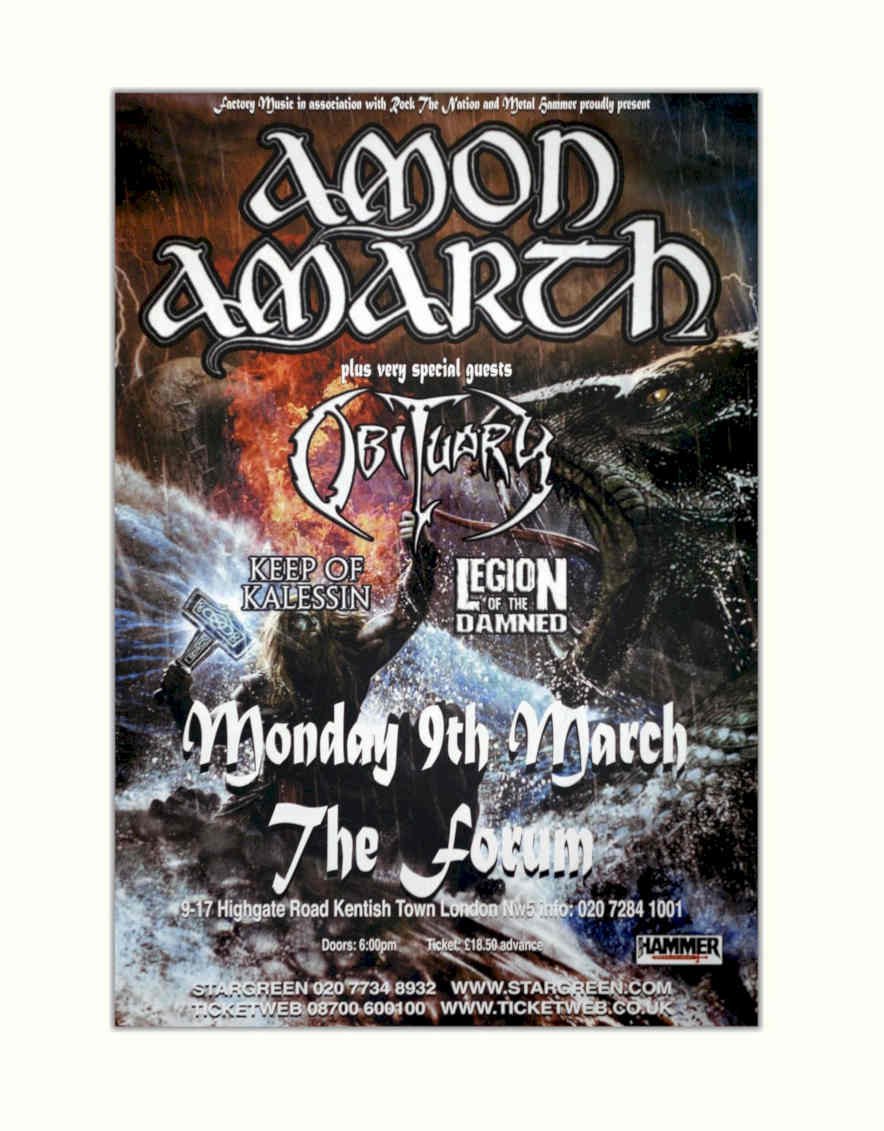Amon Amarth Obituary Vintage Retro Advert Poster A4 Photo Print