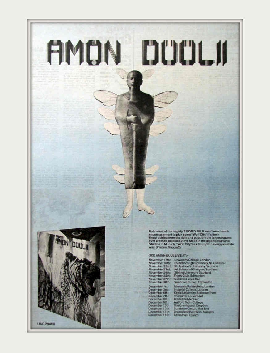Amon Duul Concerts Vintage Retro Advert Poster A4 Photo Print