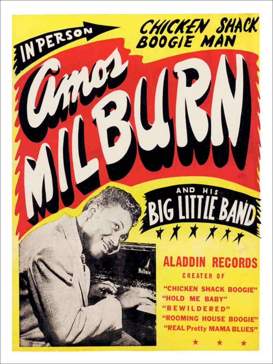 Amos Milburn Concert Poster 1950s Vintage Retro Advert Poster A4 Photo Print