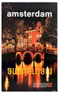 Amsterdam Night City Vintage Retro Advert Poster A4 Photo Print