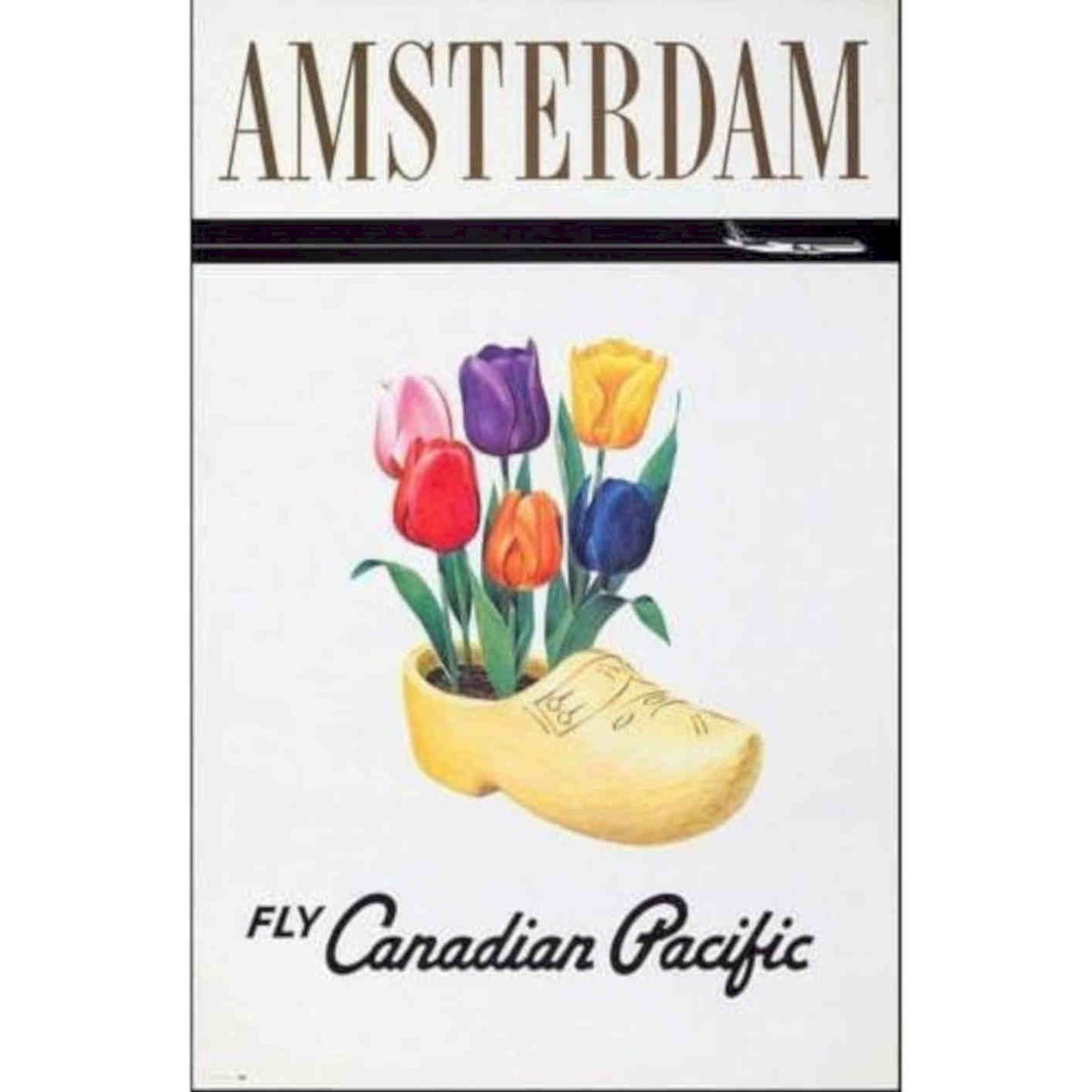 Amsterdam Via Canadian Pacific Airline Vintage Retro Advert Poster A4 Photo Pri