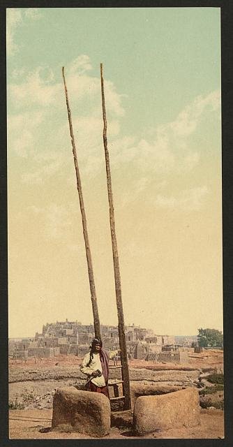 An Estufa Pueblo of Taos NM Vintage A4 Photo Print