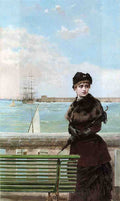 An elegant Woman at St Malo A4 Photo Print