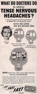 Anacin Headache Relief Vintage Retro Advert Ads A4 Photo Print