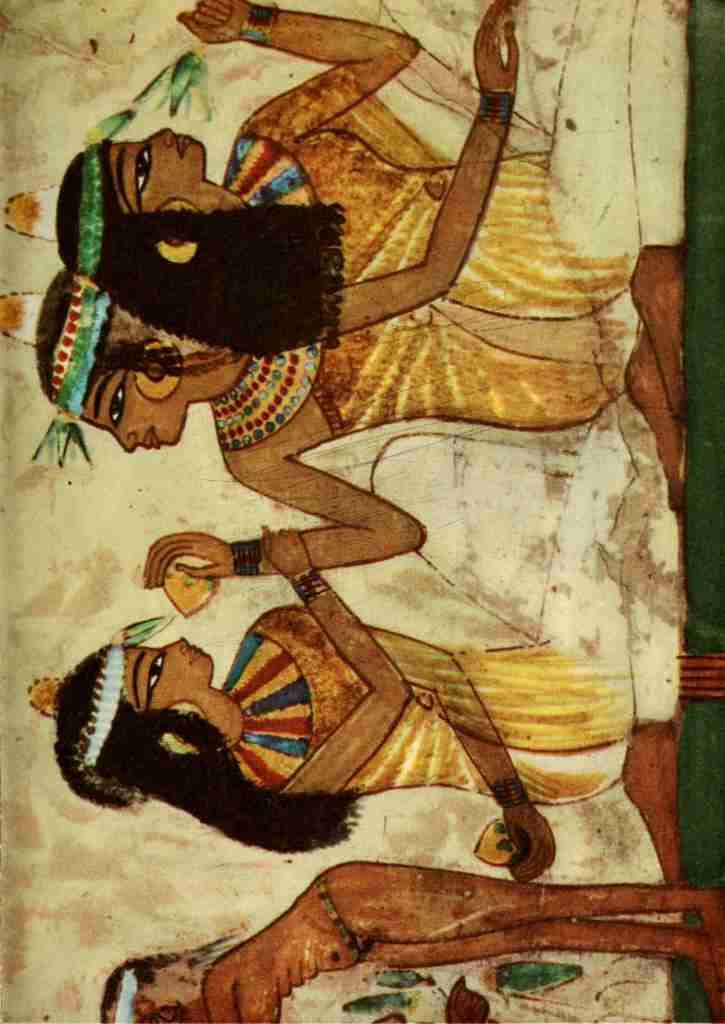 Ancient Egyptian Wall Paintings 1956 Tomb of Nakht Banqueting scene 1 A4 Photo Print