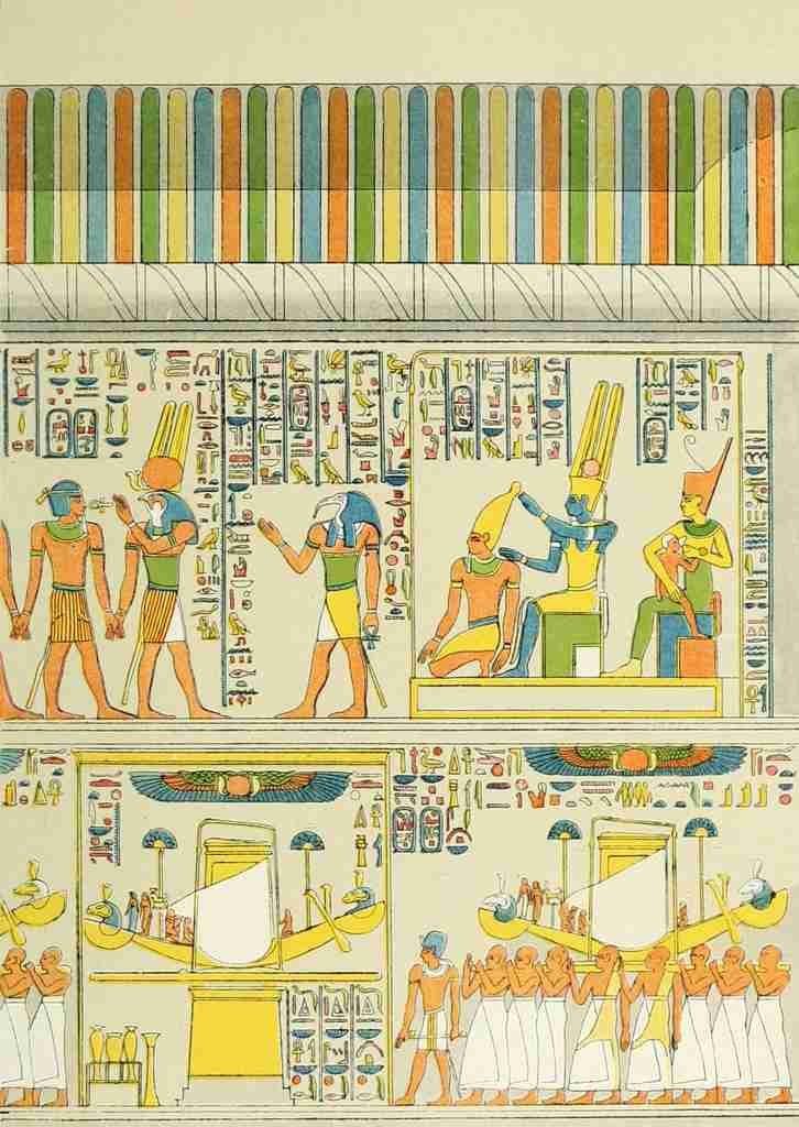 Ancient The History of Egypt 1903 Bas reliefs on granite walls at Karnak A4 Photo Print