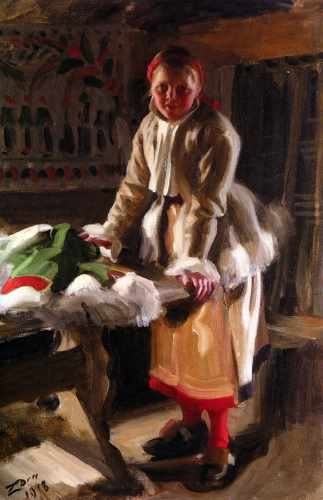Anders Zorn Morakulla I Vinterdrakt A Girl From Mora In W A4 Photo Print