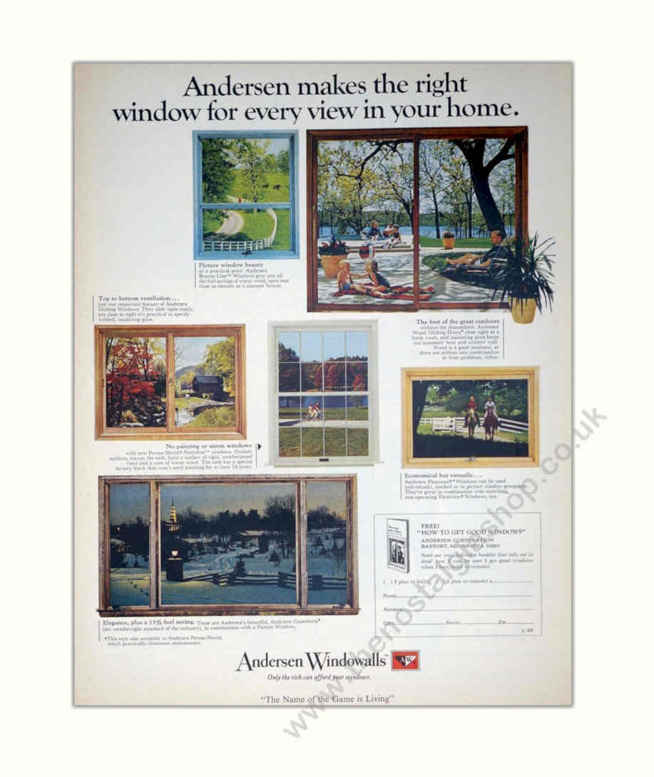 Andersen Windows Autumn Vintage Retro Advert Poster A4 Photo Print